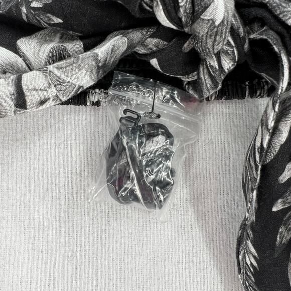 ALLSAINTS Riah Mia Bandeau Top Women 8 Black white Tie Front Vacation Travel NEW - Picture 14 of 16